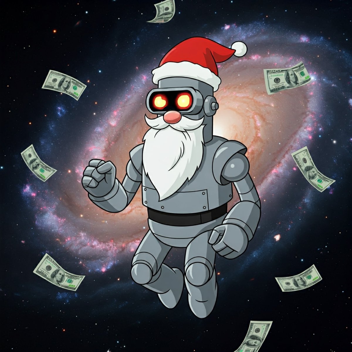 frostbotsol's tweet photo. Robot Santa's on a galactic joyride! 🎅🚀  FROSTBOT's cruising through the cosmos, spreading love across galaxies at warp speed! 🌌🌏  Join the sleigh ride and let's paint the universe in gains! 👨‍🚀🤖 #FROSTBOT #CosmicCruise #CryptoWealth https://t.co/Dk0ADPDKl1