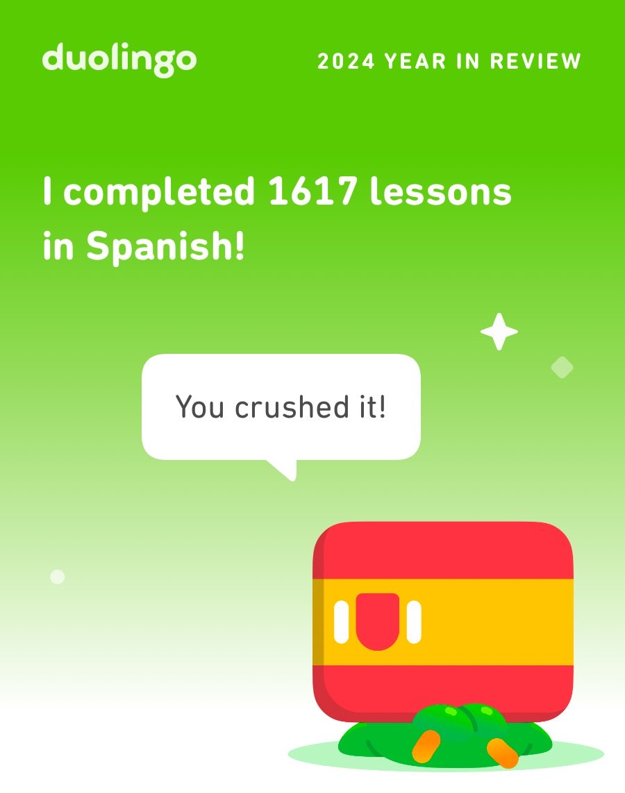 Look what I learned on Duolingo in 2024! #Duolingo365