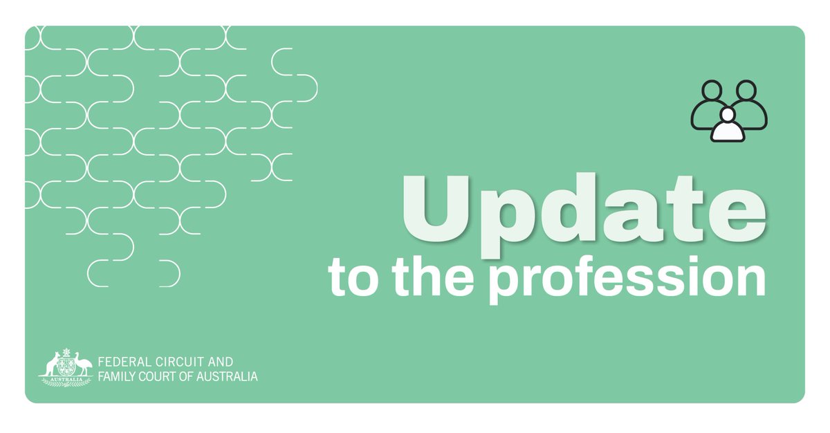 Federal Circuit and Family Court of Australia (@fcfcoa) on Twitter photo <a href="/FCFCOA/">Federal Circuit and Family Court of Australia</a> (Div 1) is implementing eFiling for appeals.
From Monday, 9 December 2024, filing of appeals and payment of related fees will be done through the Commonwealth Courts Portal.
Read the full update here: fcfcoa.gov.au/news-and-media…
#fcfcoa #auslaw #familylaw <a href="/FCFCOA/">Federal Circuit and Family Court of Australia</a> (Div 1) is implementing eFiling for appeals.
From Monday, 9 December 2024, filing of appeals and payment of related fees will be done through the Commonwealth Courts Portal.
Read the full update here: fcfcoa.gov.au/news-and-media…
#fcfcoa #auslaw #familylaw