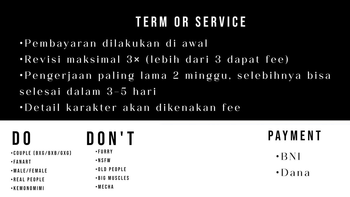 ArdAsvaldr's tweet photo. Hello! 

[Aku disini sebagai Arden telah membuka komisi lagi, mungkin ada yang tertarik untuk jajan di tempat ku~^^~]

Pricelist dibawah sudah termasuk full render dan coloring, payment bisa lewat Dana dan BNI ya! Ketuk DM ku jika tertarik ya!

[RT &amp; LIKE Appreciated :3] https://t.co/Fs3yiyi5CP