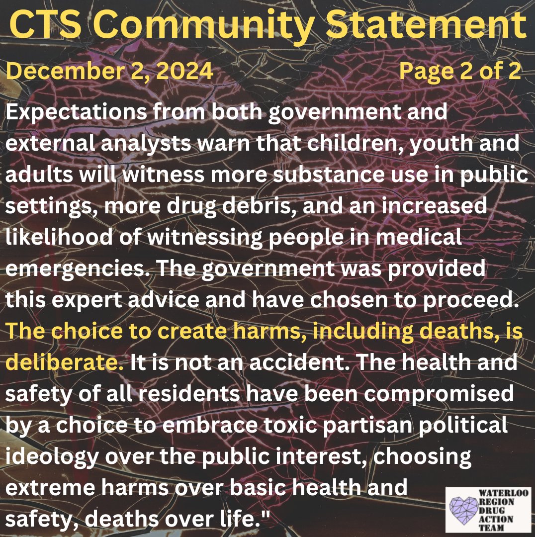Our Statement on Bill 223: Many fears and tears, near and far tonight, as people try to comprehend the callous disregard for life, liberty, and security of person deliberately disregarded by the Ontario's Ford government at Queen's Park today. #YesToCTS