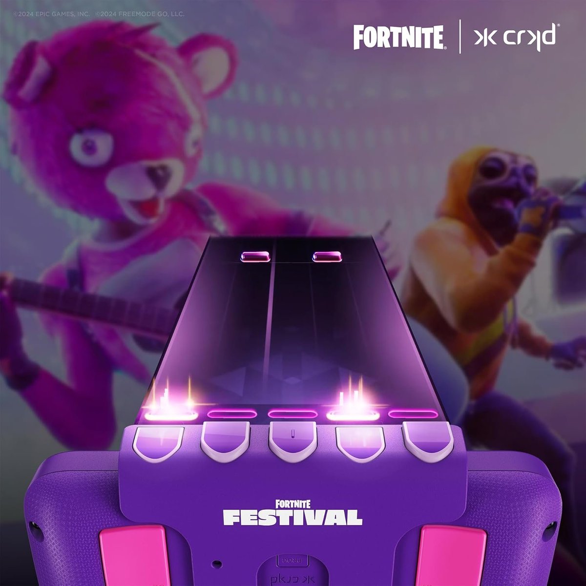 Wario64's tweet photo. CRKD NEO S Controller Purple Wave - Fortnite Festival Edition (Switch/PC/Mobile/Smart TV) is up for preorder on Amazon ($59.99) https://t.co/zllPvFH6zq

$56.99 at CRKD w/ code WARIO64 https://t.co/pHfjAtZtbI #ad https://t.co/Ts9vtDSlsd
