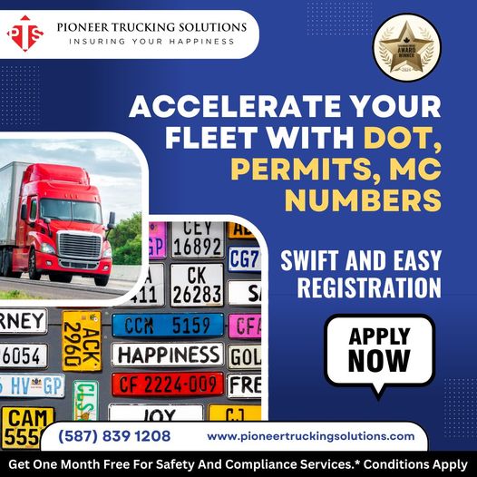 PioneerTrucksol's tweet image. Expanding your fleet? Let Pioneer Trucking Solutions handle your US DOT, state permits, and MC numbers for a hassle-free registration!     
 
☎ 587 839 1208

🌐 pioneertruckingsolutions.com

#USDOT #StatePermits #MCNumbering  #PioneerTrucking #FleetManagement #TruckRegistration