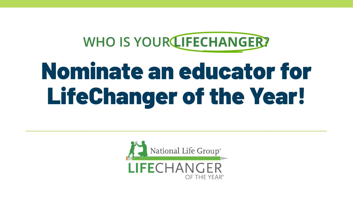 Illinois State Board of Education (@isbenews) on Twitter photo Know an educator who's making a difference in the lives of students? Nominate them for the <a href="/NLGroup_LCOY/">National Life Group LifeChanger of the Year</a> award! This annual program honors K-12 school employees who exemplify excellence, leadership, and positive influence. Nominations are due Dec. 31. okt.to/OedM3I Know an educator who's making a difference in the lives of students? Nominate them for the <a href="/NLGroup_LCOY/">National Life Group LifeChanger of the Year</a> award! This annual program honors K-12 school employees who exemplify excellence, leadership, and positive influence. Nominations are due Dec. 31. okt.to/OedM3I