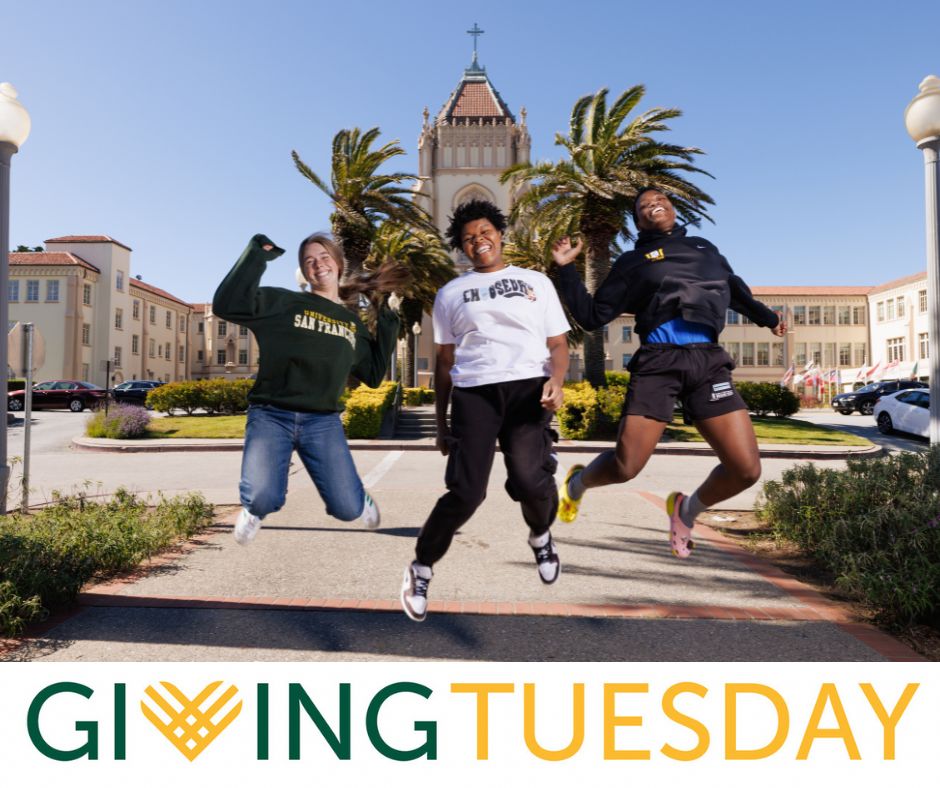 Tomorrow is #GivingTuesday! All day, USF will be celebrating the profound impact that small acts of kindness can create for our community. 💛 Join us tomorrow in build the next generation of ethical leaders: usfca.edu/givingtuesday