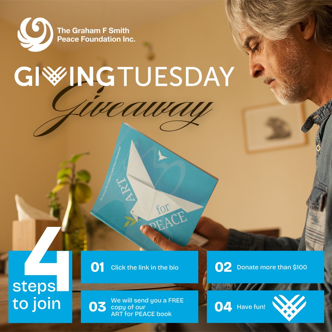 This #GivingTuesday, make a difference that lasts a lifetime! Donate $100 AUD or more to support our mission for global peace &amp; receive a free copy of Art for Peace. Donate today and join the movement! artspeacefoundation.org/support/donate/ #GlobalPeace #PeaceStartsWithUs #GivingTuesday2024
