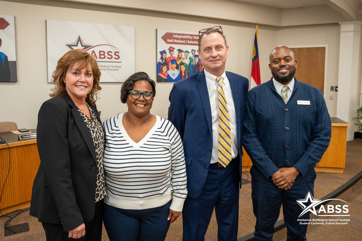 Please join us in congratulating our newly sworn-in Board of Education members—Sandy Ellington-Graves, Tameka Harvey, Avery Wagoner, and Seneca Rogers—as they begin their important work serving our students, families, and #ABSSCommunity.