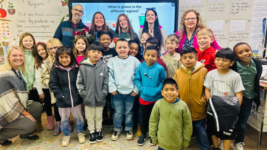 🎉🥳🎉  CONGRATULATIONS to Ms. McFarland, the RMMES Teacher of the Year!  Mrs. McFarland is our AgVentures teacher. She has taught all of us a love of agriculture and nature. She has also taught how to grow farm to table food.  Mrs. McFarland is pretty amazing!