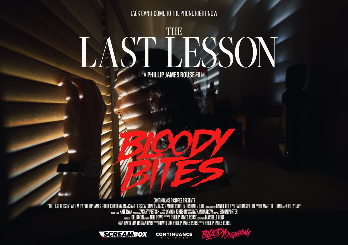 The Last Lesson, written and directed by Phillip James Rouse is officially premiering on Bloody Bites Season 12 through Screambox!