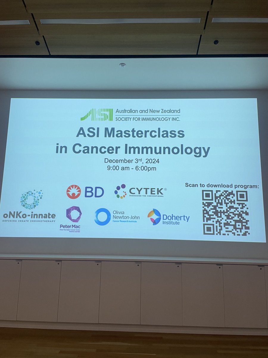 Ajith Vasanthakumar (@ajithvasanthan) on Twitter photo Prof Grant McArthur kicked off the <a href="/ASImmunology/">Australian and New Zealand Society for Immunology</a> masterclass in immunology and we are looking forward to a fantastic day of immunology talks from experts. Thanks to <a href="/oNKo_innate/">oNKo-innate</a> <a href="/CytekBio/">Cytek Biosciences</a> & BD <a href="/ONJCRI/">ONJ Cancer Research Institute</a> <a href="/PeterMacCC/">Peter Mac Cancer Centre</a> <a href="/TheDohertyInst/">Doherty Institute</a> Prof Grant McArthur kicked off the <a href="/ASImmunology/">Australian and New Zealand Society for Immunology</a> masterclass in immunology and we are looking forward to a fantastic day of immunology talks from experts. Thanks to <a href="/oNKo_innate/">oNKo-innate</a> <a href="/CytekBio/">Cytek Biosciences</a> & BD <a href="/ONJCRI/">ONJ Cancer Research Institute</a> <a href="/PeterMacCC/">Peter Mac Cancer Centre</a> <a href="/TheDohertyInst/">Doherty Institute</a>