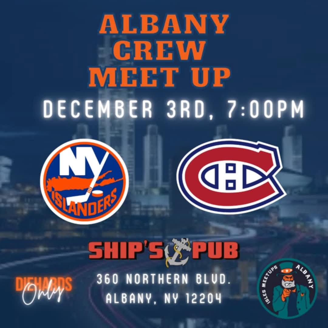 Join us tomorrow night for our December Meetup <a href="/NYIslanders/">New York Islanders</a> #Isles  #islesmeetup