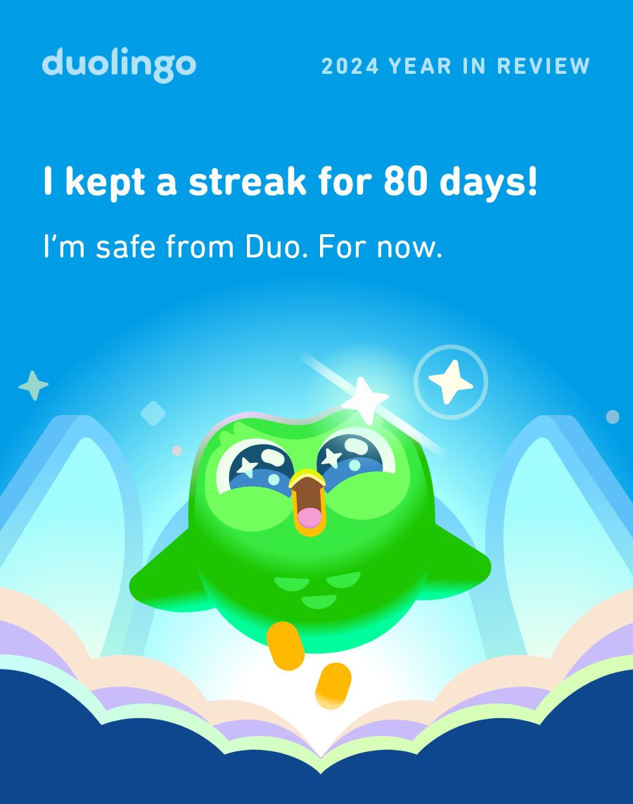 stevalos2's tweet image. Are you safe from Duo this year? #Duolingo365