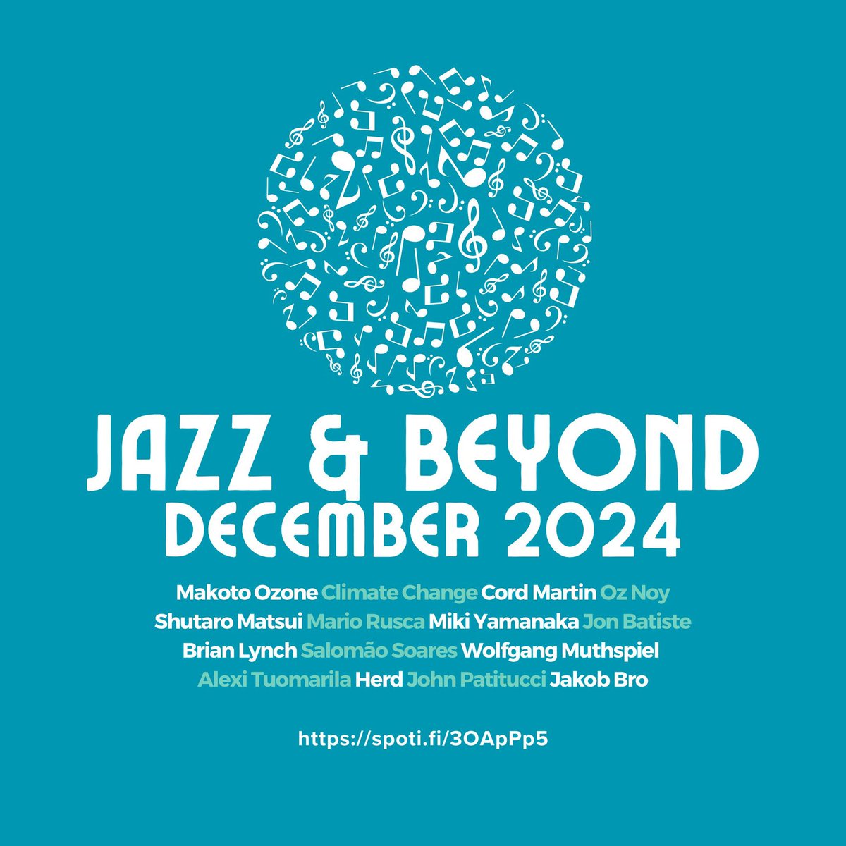 Jazz &amp; Beyond December 2024

In the last month of the year, jazz serves as the perfect soundtrack to the season—radiating warmth, sophistication, and introspection. The spirit of jazz rings true as we close out the year. Enjoy the music!

Playlist link: spoti.fi/3OApPp5