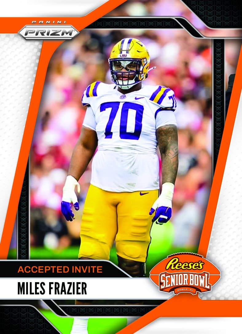 Reese's Senior Bowl (@seniorbowl) on Twitter photo Officially Accepted! OL Miles Frazier <a href="/milesfrazier15/">BIG.ZEEK_</a> from <a href="/LSUfootball/">LSU Football</a> is headed to the 2025 Reese's Senior Bowl #GeauxTigers 💪 #BestOfTheBest #TheDraftStartsInMOBILE™️
@JimNagy_SB <a href="/PaniniAmerica/">Panini America</a> #RatedRookie Officially Accepted! OL Miles Frazier <a href="/milesfrazier15/">BIG.ZEEK_</a> from <a href="/LSUfootball/">LSU Football</a> is headed to the 2025 Reese's Senior Bowl #GeauxTigers 💪 #BestOfTheBest #TheDraftStartsInMOBILE™️
@JimNagy_SB <a href="/PaniniAmerica/">Panini America</a> #RatedRookie