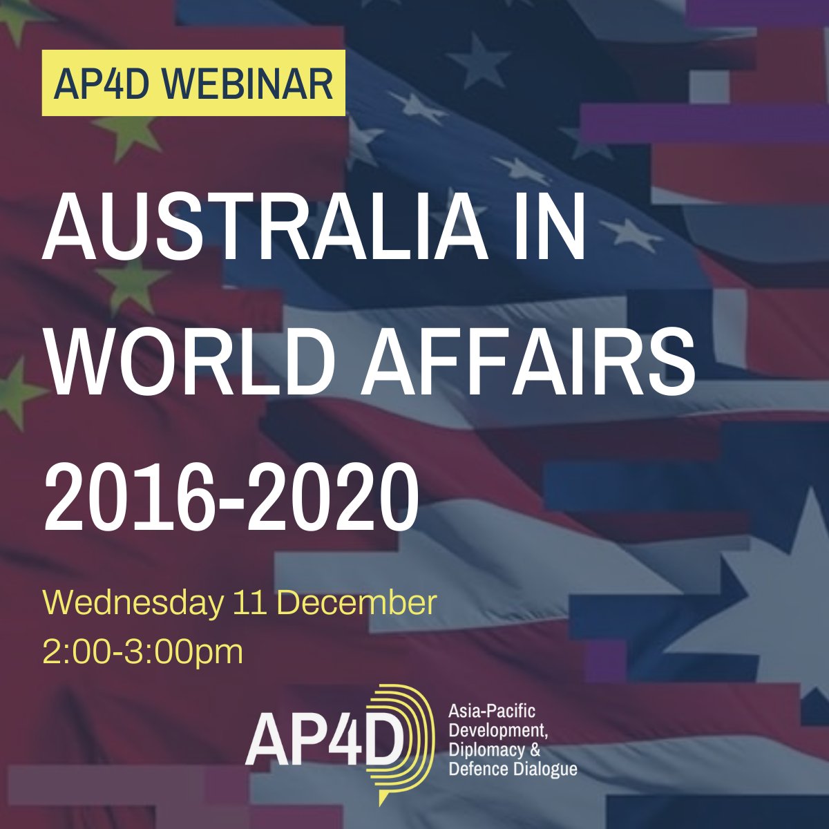 Asia-Pacific 4D (@asiapacific4d) on Twitter photo Join us for the online launch of <a href="/AIIANational/">Australian Institute of International Affairs</a>'s latest Australia in World Affairs volume - the definitive account of 🇦🇺 foreign policy.
Featuring <a href="/latrobeasia/">La Trobe Asia</a> <a href="/latrobe/">La Trobe University</a>'s <a href="/becstrating/">Bec Strating</a> and <a href="/Deakin/">Deakin University</a> <a href="/POLIS_Deakin/">POLIS Deakin</a>'s <a href="/danielle_chb/">Danielle Chubb</a> & David Hundt.
🔗Register at us06web.zoom.us/webinar/regist… Join us for the online launch of <a href="/AIIANational/">Australian Institute of International Affairs</a>'s latest Australia in World Affairs volume - the definitive account of 🇦🇺 foreign policy.
Featuring <a href="/latrobeasia/">La Trobe Asia</a> <a href="/latrobe/">La Trobe University</a>'s <a href="/becstrating/">Bec Strating</a> and <a href="/Deakin/">Deakin University</a> <a href="/POLIS_Deakin/">POLIS Deakin</a>'s <a href="/danielle_chb/">Danielle Chubb</a> & David Hundt.
🔗Register at us06web.zoom.us/webinar/regist…