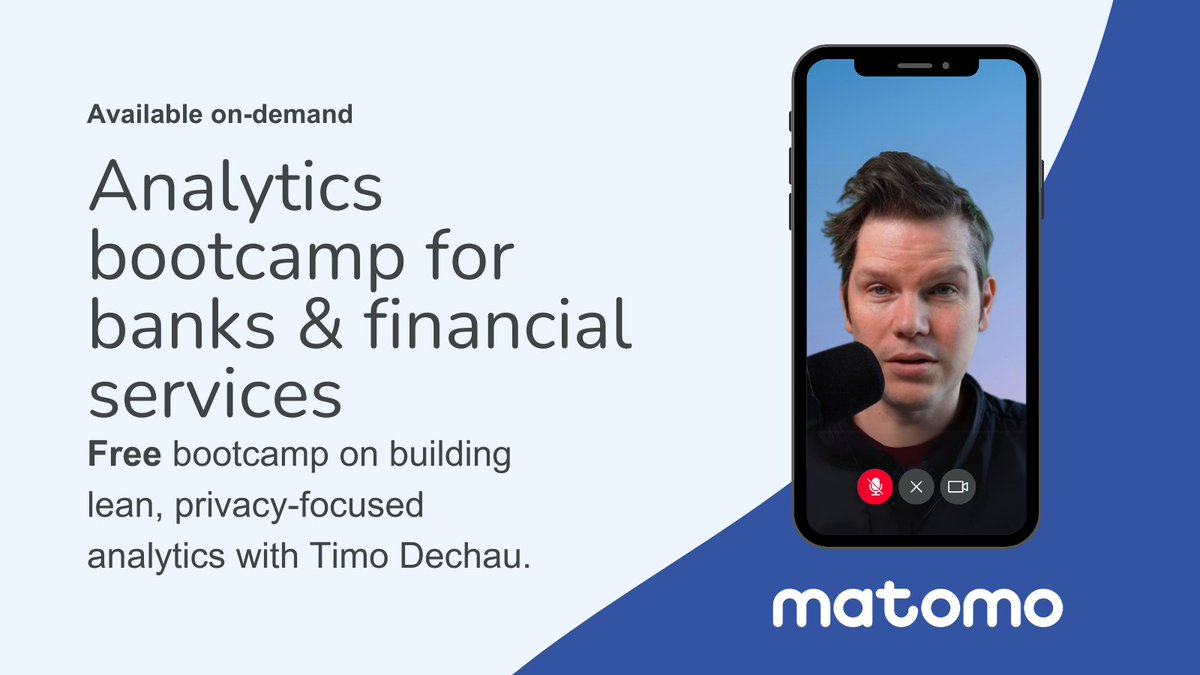 matomo_org's tweet photo. Simplify your #analytics, cut through the noise and prioritize #privacy. In his bootcamp, @timdechau will show you:
✔ Simplification strategies for #LeanAnalytics
✔ Ethical, privacy-first tracking
✔ Frameworks & measurement strategies
https://t.co/hfa3RBtwrV https://t.co/NuiETeGtPU