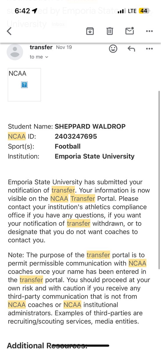 Shep_Waldrop's tweet photo. Here is my official letter of transfer as well. https://t.co/jTZ7XduIxU