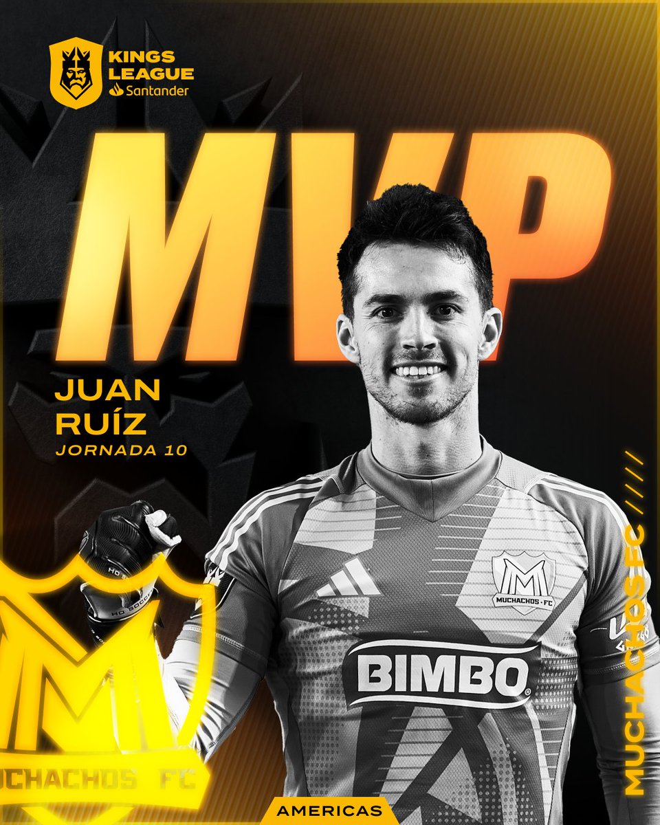 Kings League Openbank Americas (@kingsleague_am) on Twitter photo 🏆 El MVP de la JORNADA 10 es JUAN RUIZ. Jugador de <a href="/MuchachosFC_Of/">MuchachosFC_Oficial</a>.
✍️ Se clasifica directamente a la prelista de México rumbo a la Kings World Cup Nations.
#KingsLeagueSantander 🏆 El MVP de la JORNADA 10 es JUAN RUIZ. Jugador de <a href="/MuchachosFC_Of/">MuchachosFC_Oficial</a>.
✍️ Se clasifica directamente a la prelista de México rumbo a la Kings World Cup Nations.
#KingsLeagueSantander