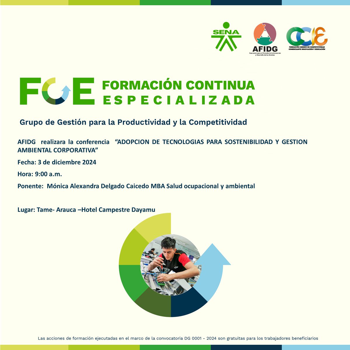 holdingafidg's tweet photo. Primera conferencia "Adopción de Tecnologías para sostenibilidad y Gestión ambiental corporativa" En el marco del convenio SENA-AFIDG 2024.
Conéctate 03 de dic, a partir de 9:00 am
👉Entrar Zoom Reunión
https://t.co/nJFpJnYc3f #SENAConlasEmpresas @RusbyVargas https://t.co/FpLO0jVYb7