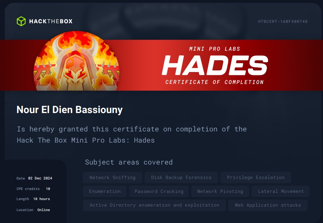 0xBassiouny1337's tweet image. Just Pwned Hades Pro Lab on Hack The Box

Looking forward to the next challenge😉

#HackThebox #Hades #ProLabs