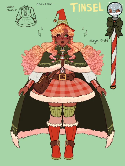 finished ref for my new elf girlie tinsel!!!!! still unsure of her class but obviously she comes from toymakers and also is a lil delivery girl 