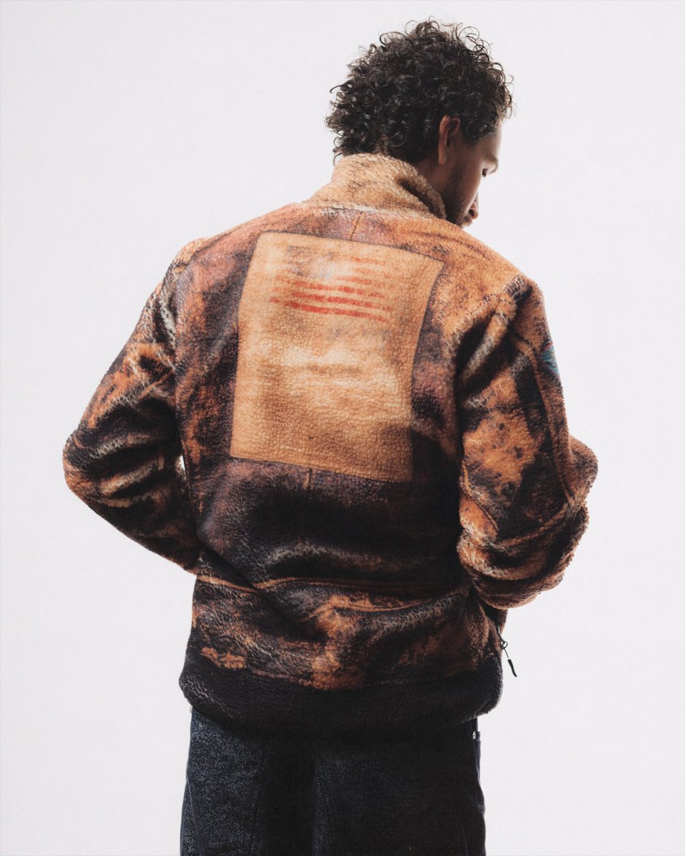 This is not a leather jacket!

Brigade Trompe-lœil Sherpa Fleece Jacket