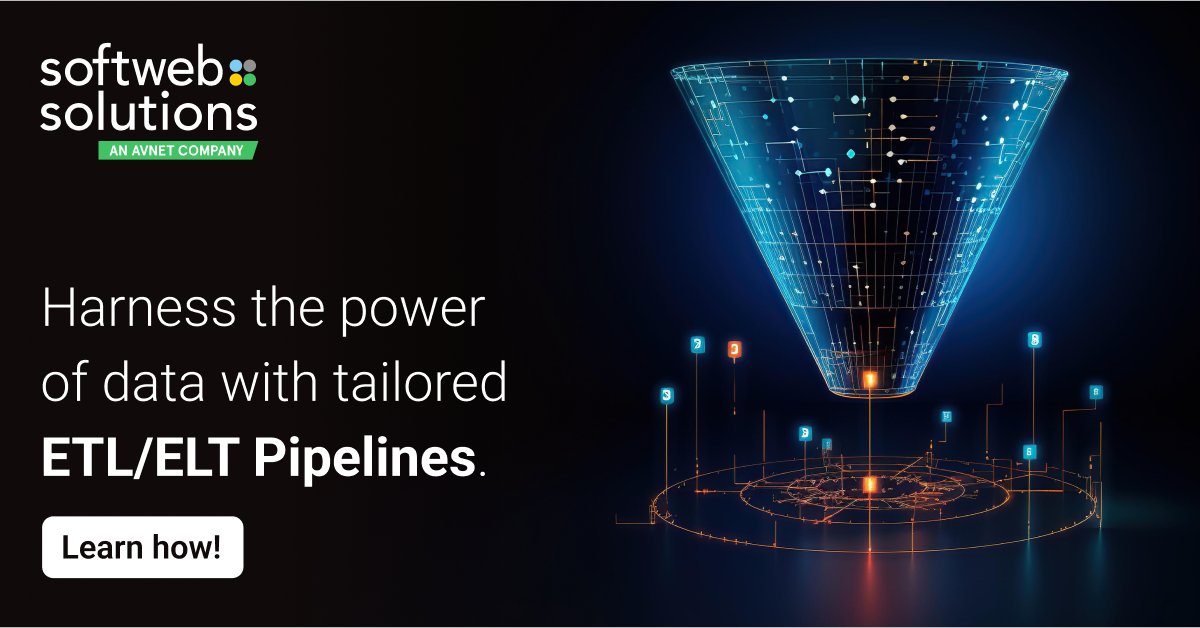 softwebchicago's tweet image. Tired of drowning in data? Let our data engineers transform your raw data into actionable insights. Contact us today bit.ly/3OBIpgK to build a custom data pipeline tailored to your needs. 
#DataEngineering #DataScience #DataPipeline #ETL #ELT #CloudComputing