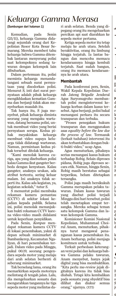 Pagi Mas Wapres <a href="/gibran_tweet/">Gibran Rakabuming</a> 

Terkait penembakan siswa di Semarang, butuh brp kasus spt ini lagi agar institusi Polri tidak semena-mena kpd rakyat yg menggaji mereka? Sebaiknya polisi2 yg berusaha menutupi kasus ini menjadi terang segera dinonaktifkan dr jabatan mrk masing2