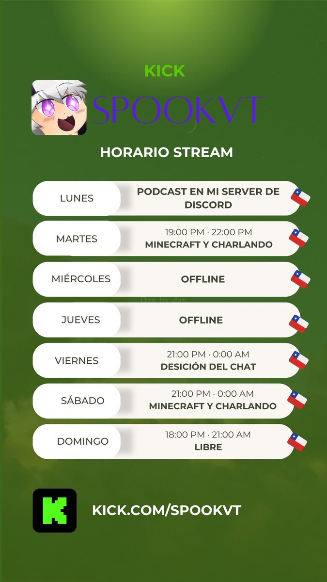 SpookVT_'s tweet image. Buenas gente! Les mando mi nuevo horario en streams, cualquier cambio de último momento en mi #Discord  ♥

discord.gg/bCJSCRqrFn