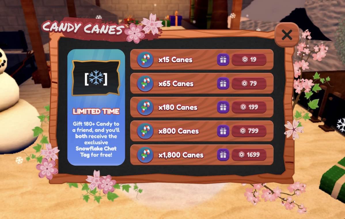 Aaa im so excited to unveil our Christmas Update! Here’s a currency teaser… releasing 8PM AEST!! HOPE TO SEE YOU GUYS THERE!! ❤️❤️

#robloxdev #roblox