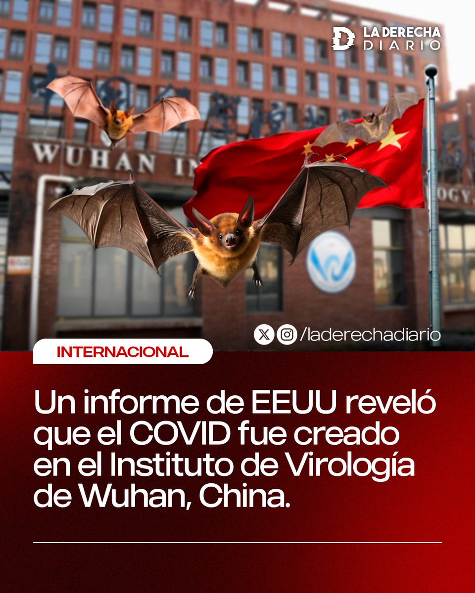 laderechadiario's tweet image. 🚨🇺🇸🇨🇳 | #URGENTE Un impactante informe sobre la pandemia del Coronavirus reveló lo que muchas personas ya sabían, pero que eran acusadas "locos", el verdadero origen del COVID-19: Fue creado en el Instituto de Virología de Wuhan, China, y se escapó después de un "accidente"…