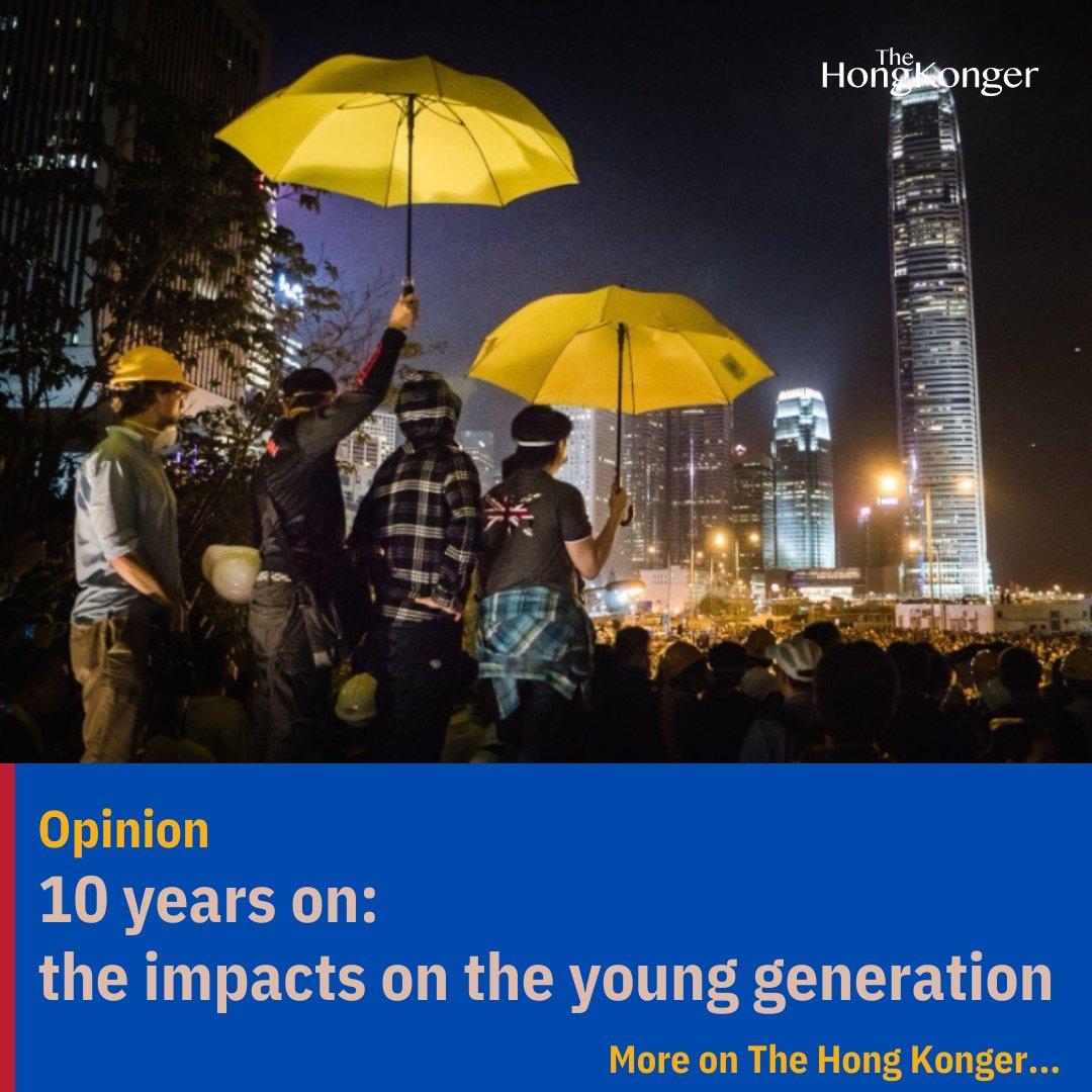 HongKongerWorld's tweet photo. Opinion | Ten years after the Umbrella Movement, a Hongkonger reflects on how it shaped her generation and led her to start anew abroad.
by Cathy Chen
📖 Read more: https://t.co/QE34ABJ7ED
#UM10 #HongKong #PoliticalAwakening #YouthProtests #HongKongHistory #DecadeOfChange https://t.co/uUlH6HUUxP