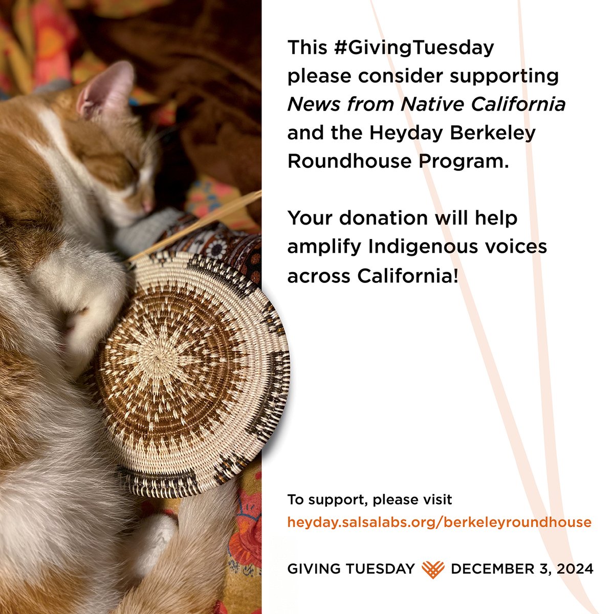 News from Native CA (@nncmagazine) on Twitter photo This #GivingTuesday <a href="/NNCMagazine/">News from Native CA</a> and <a href="/heydaybooks/">heydaybooks</a> would like to invite you to support the Berkeley Roundhouse Program.
To help us continue to amplify California Native voices, please visit heyday.salsalabs.org/berkeleyroundh… This #GivingTuesday <a href="/NNCMagazine/">News from Native CA</a> and <a href="/heydaybooks/">heydaybooks</a> would like to invite you to support the Berkeley Roundhouse Program.
To help us continue to amplify California Native voices, please visit heyday.salsalabs.org/berkeleyroundh…