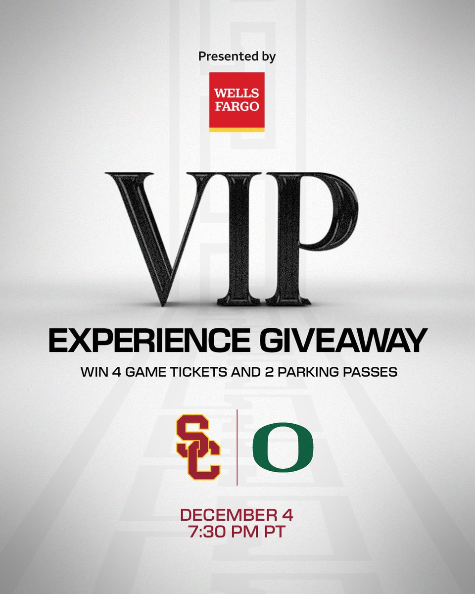 USC Men's Basketball (@usc_hoops) on Twitter photo 🚨🎟 GIVEAWAY 🎟🚨
Win 4 tickets + parking to the B1G Premiere on Wednesday, presented by <a href="/WellsFargo/">Wells Fargo</a>!
Repost for your chance to win! 🚨🎟 GIVEAWAY 🎟🚨
Win 4 tickets + parking to the B1G Premiere on Wednesday, presented by <a href="/WellsFargo/">Wells Fargo</a>!
Repost for your chance to win!