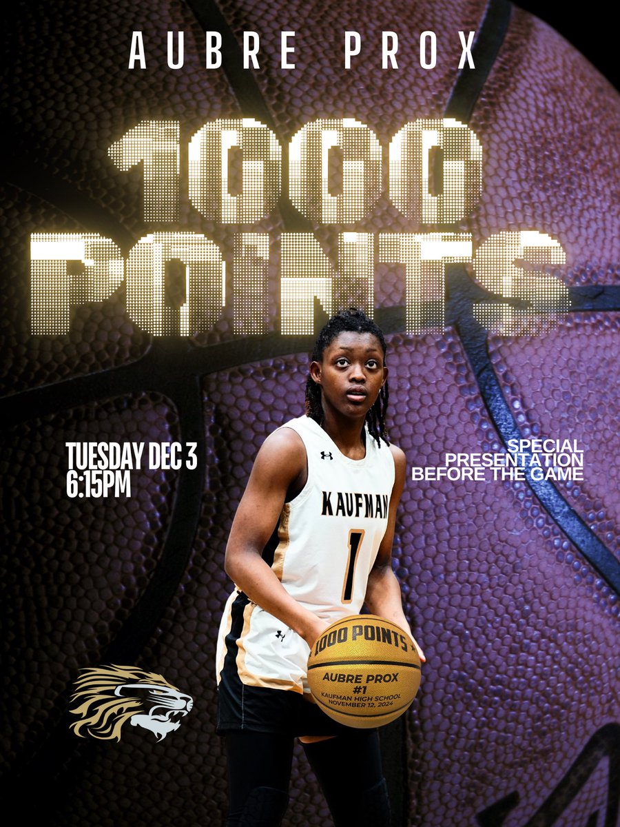 Before the game on Tuesday we will have a special presentation at half court celebrating Aubre Prox’s 1000 career points! Make sure you’re there! GO LIONS 🦁🏀