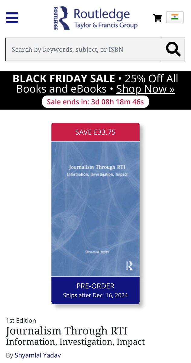 Shyamlal Yadav (@rtiexpress) on Twitter photo Sitting on a long-route train, just saw this update on <a href="/routledgebooks/">Routledge Books</a> website. It’s going to hit the stands very soon—
routledge.com/Journalism-Thr… <a href="/aakashron/">Aakash Chakrabarty</a> Sitting on a long-route train, just saw this update on <a href="/routledgebooks/">Routledge Books</a> website. It’s going to hit the stands very soon—
routledge.com/Journalism-Thr… <a href="/aakashron/">Aakash Chakrabarty</a>