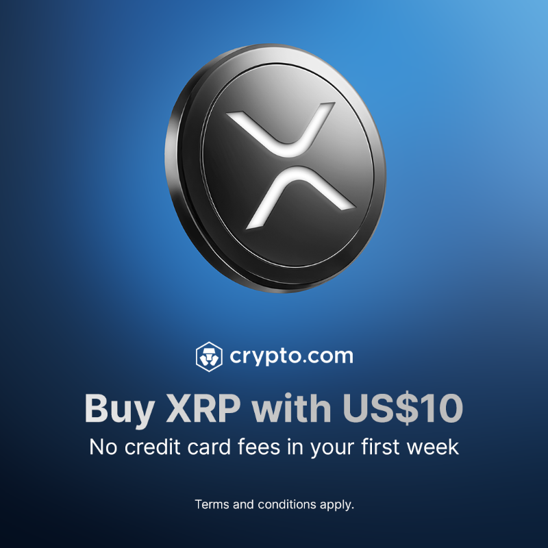 cryptocom's tweet photo. Buy XRP on the Crypto․com app with just $10