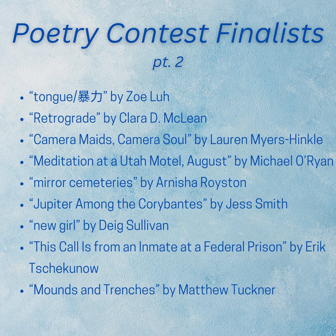 ALitReview's tweet image. Congratulations to all of our 2024 ALR contest finalists and thank you to all who submitted! There were so many great works to read through. Here is our full list of finalists in all categories. Submissions will open back up June 2025.