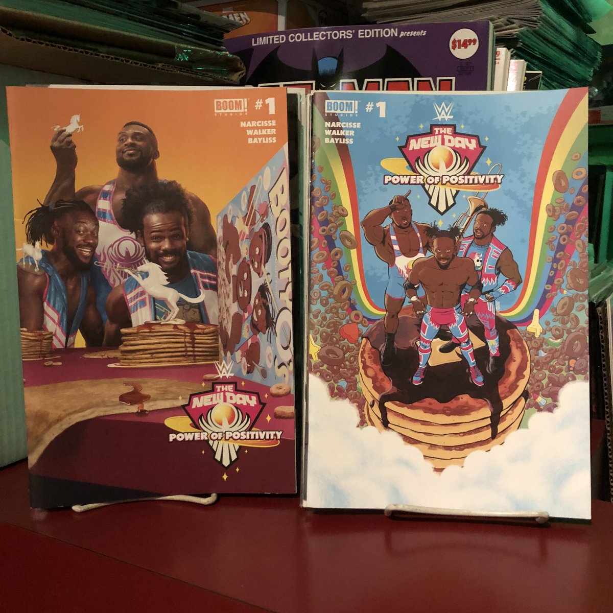 RogueComics's tweet image. Celebrate the *FIRST 10 years of ya boys @TrueKofi, @WWEBigE &amp;amp; @AustinCreedWins aka #theNewDay with their Power Of Positivity comic from @boomstudios

*the first of MANY DECADES together, right @WWE? 

Right…?

#WWERAW #NewDayRocks