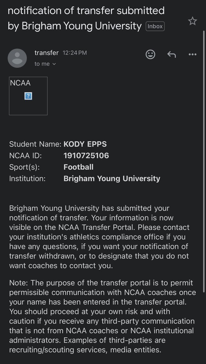 OFFICIALLY IN THE PORTAL AS A GRAD TRANSFER