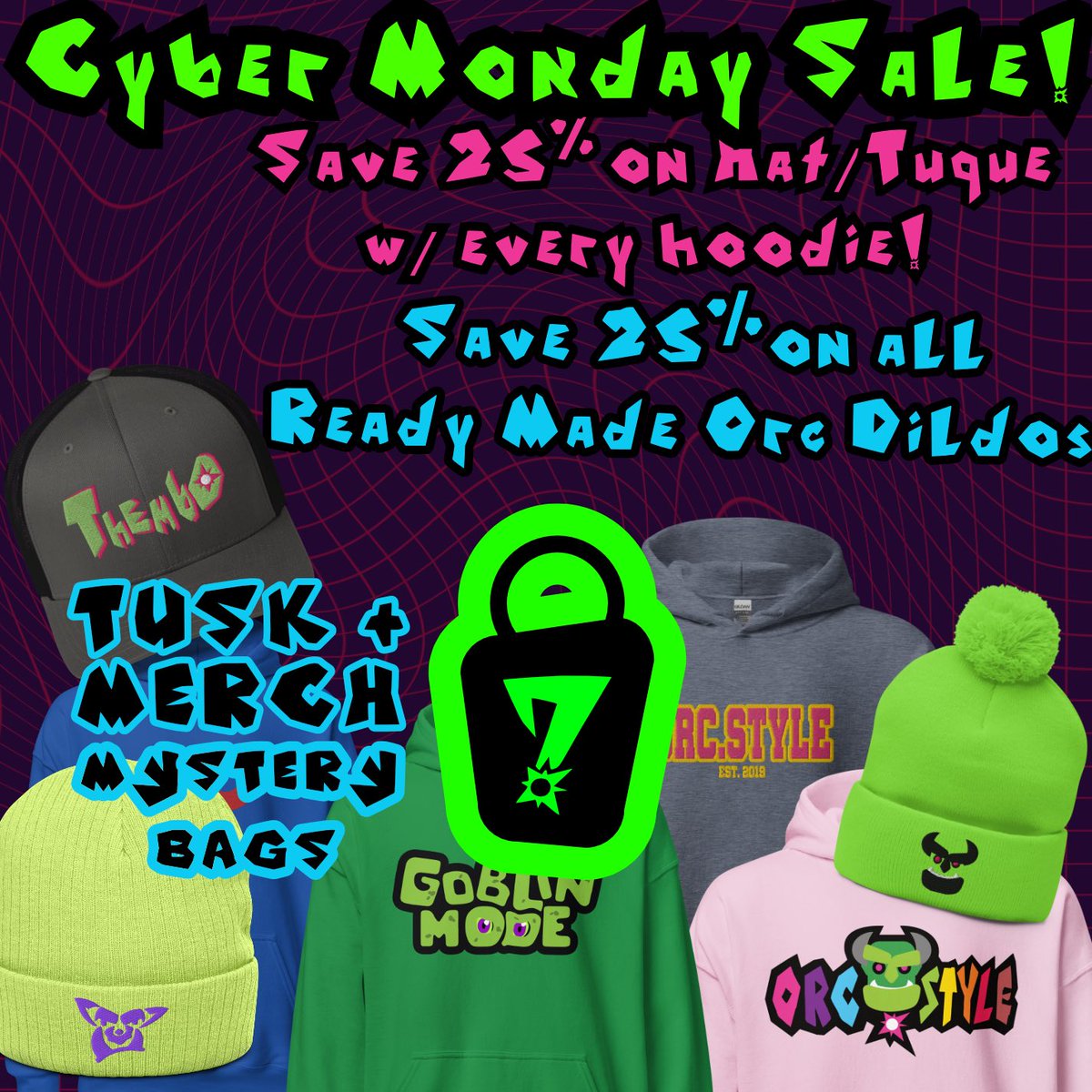 We still have a few sets of mystery bags left and some 25% off clearance deals that end tonight midnight! Check us out at orc.style