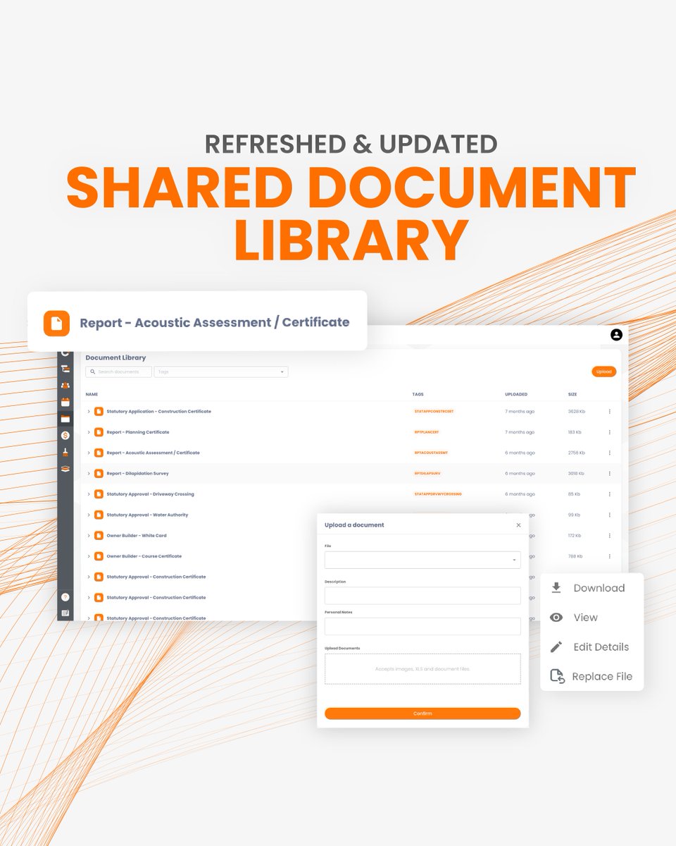 BuildBuddyAu's tweet photo. Say goodbye to messy paperwork! Our refreshed Shared Document Library makes #ownerbuilding easier:

✅ Add personal notes
✅ Replace files effortlessly
✅ View previous versions

Streamline your build &amp; stay in control. Book a demo: https://t.co/k54Y7kL9iV https://t.co/IsbPVorKJ6