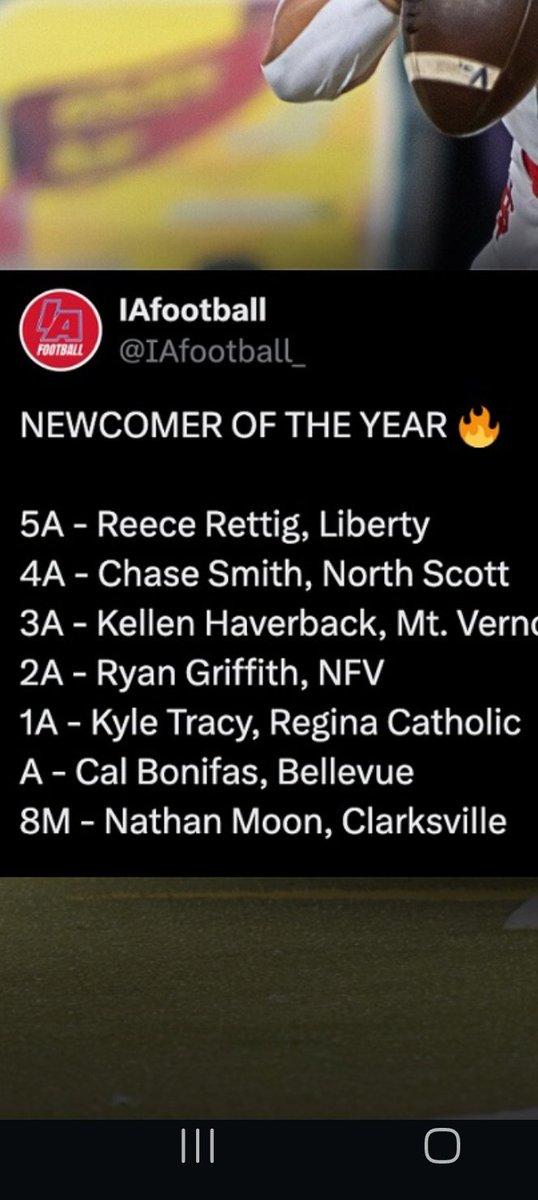 8-man newcomer player of the year.