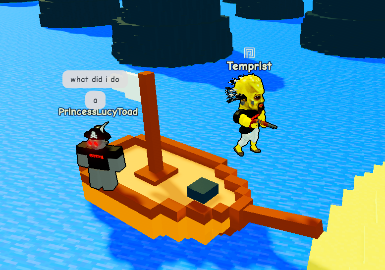 korrinwithak's tweet photo. was dared to make a game for temprist monday too soooo heres this, made in 15 hours from only the words "robot, pirate, and tree" he thought it was AWESOME and really enjoyed it so that made me super happy, temprist is swag but still bald and stinky ( featuring @raveratz ) https://t.co/CCIWoflILD