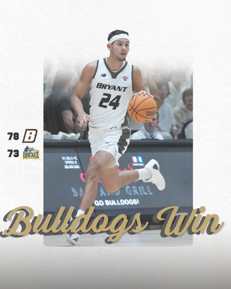 BryantHoops's tweet photo. BULLDOGS WIN!

Rafael Pinzon pours in 31 as Bryant defeats Drexel. https://t.co/wxoi5gkfLb