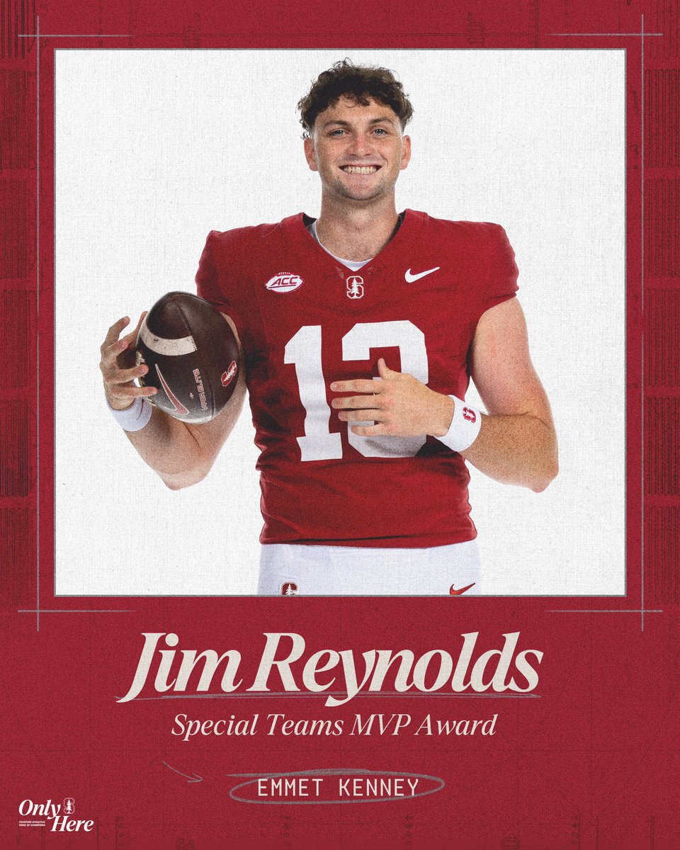Stanford Football (@stanfordfball) on Twitter photo He had that clutch gene all season long 🦿
The 2024 Jim Reynolds Award winner, as chosen by his teammates - <a href="/emmetkenney/">Emmet Kenney</a>!
#GoStanford He had that clutch gene all season long 🦿
The 2024 Jim Reynolds Award winner, as chosen by his teammates - <a href="/emmetkenney/">Emmet Kenney</a>!
#GoStanford