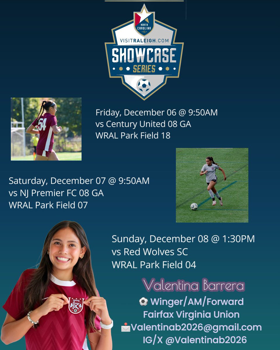 This week, ⚽️ 👇in Raleigh, NC.
<a href="/ImYouthSoccer/">ECNL/GA/Recruiting/College Soccer</a> <a href="/ffxvaunion/">Fairfax VA Union ECNL</a> <a href="/UnionECNL/">Union ECNL Girls Recruiting</a> <a href="/TopDrawerSoccer/">TopDrawerSoccer</a> <a href="/PrepSoccer/">Prep Soccer ⚽️</a> <a href="/ImCollegeSoccer/">College Soccer Truth ™</a>
