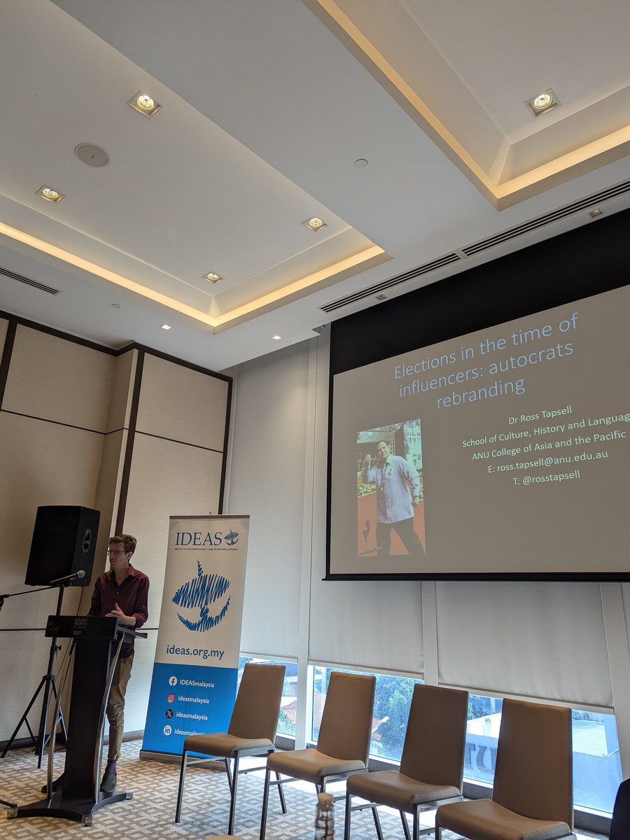 Bjoern Dressel (@bjoerndressel) on Twitter photo Exciting presentation on social Media Rebranding of Autocrates by ANU Malaysia Institute Director Ross Tapsell at the joined IDEAS-ANU Malaysia Institute conference in Kuala Lumpur supported by <a href="/ANUasiapacific/">ANU College of Asia and the Pacific</a> Exciting presentation on social Media Rebranding of Autocrates by ANU Malaysia Institute Director Ross Tapsell at the joined IDEAS-ANU Malaysia Institute conference in Kuala Lumpur supported by <a href="/ANUasiapacific/">ANU College of Asia and the Pacific</a>