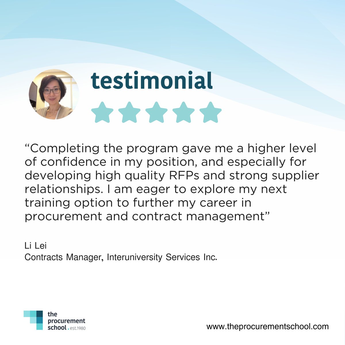 procurementschl's tweet image. Thank you Li Lei for sharing your inspiring journey with us! Your story of gaining confidence in procurement resonates deeply. Empowering professionals to excel in their careers is what we're about. Honored to have been part of your growth journey! #procurementtraining #suppl ...