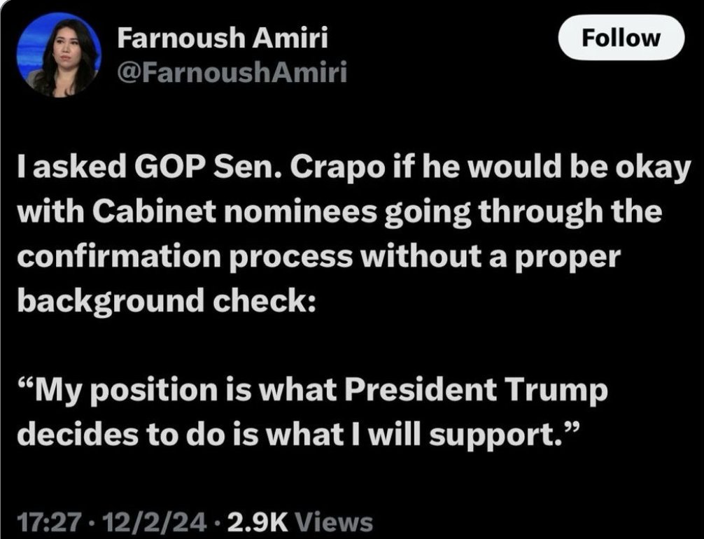not an original thinker, a follower. 
His current term ends on January 3, 2029. #VoteHimOut